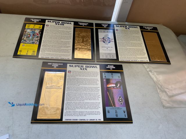Lot 49-1977832 - Other LOT OF 3 COLLECTIBLE GOLD FOIL SUPER BOWL TICKETS INCLUDING SUPER BOWL XVIII, SUPER BOWL XX AN...
