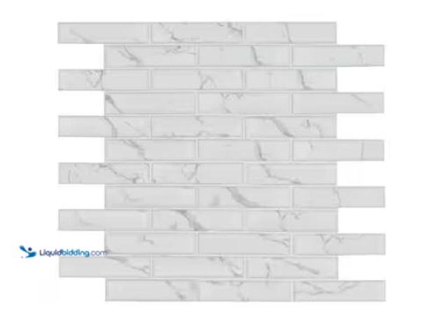Lot 49-1565999 - MSI Carrara Subway 12 in. x 12 in. x 0.24 in. Matte Porcelain Mesh-Mounted Mosaic Floor and Wall Til...