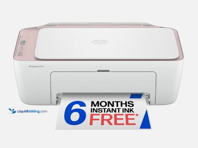 Lot 49-5551812 - HP DeskJet 2942 All-in-One Wireless Color Inkjet Printer, Pink, 60-Sheet Input, Used, Works