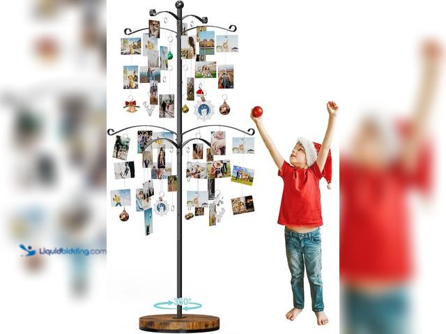 Lot 49-5408534 - Miratino 5FT Family Tree, Party Photo Display Tree, Picture Holder Stand,90 Clips Holder for 4x6, 5x...