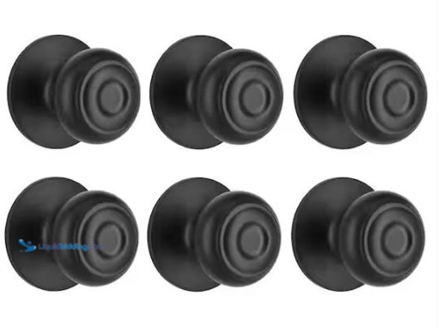 Lot 49-1565972 - Defiant Hartford Matte Black Hall/Closet Door Knob Contractor Pack, Includes 6 sets, Model # 32TGX93...