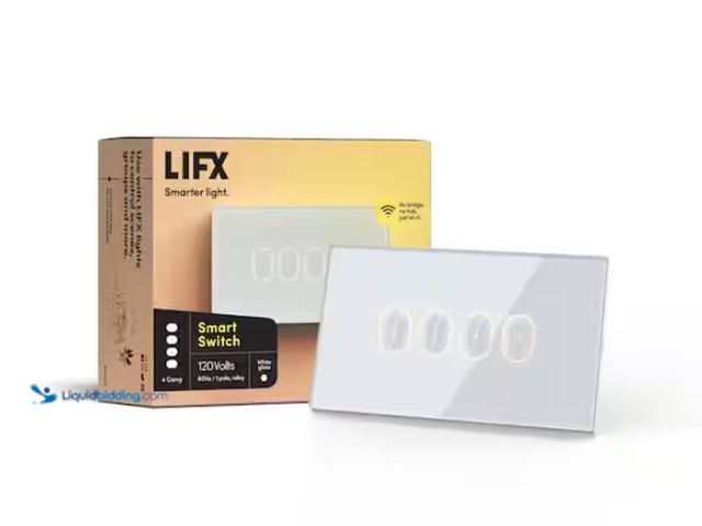 Lot 49-1567826 - LIFX Smart Wi-Fi Connected White Touch Light Switch for Dimmable 210W LED and 650W Incandescent Bulb...