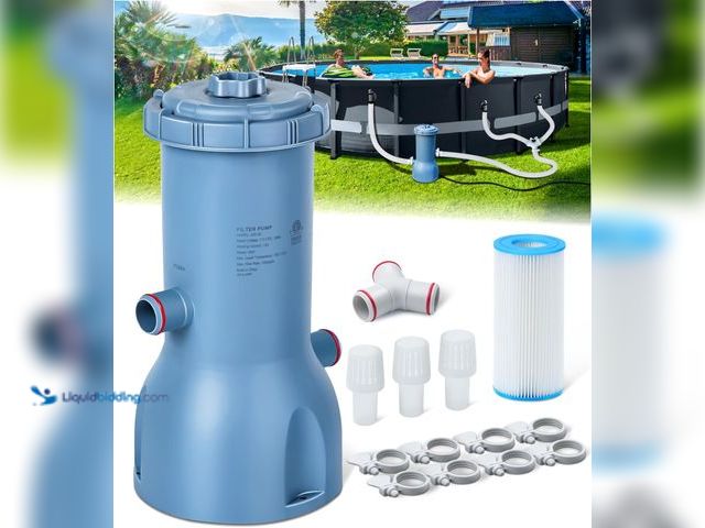 Lot 49-5405796 - Pro Series 1000 GPH Above Ground Pool Filter Pump, Powerful Pool Cartridge Filter Pump, Water Circul...