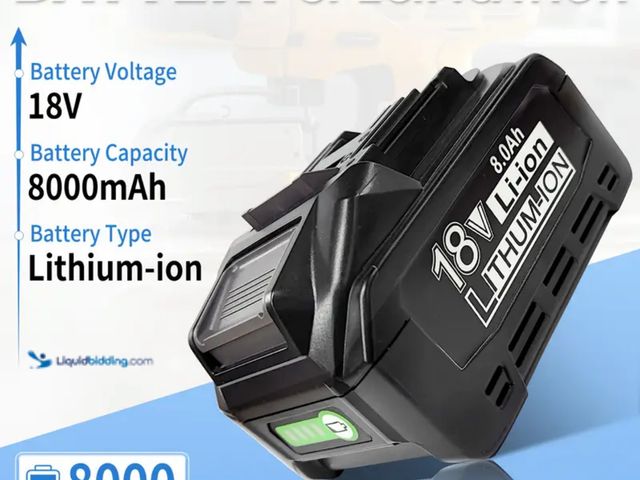 Lot 49-1814409 - New 8.0Ah BL1860B Battery Replacement  for Makita 18V tools ** not a Makita product**