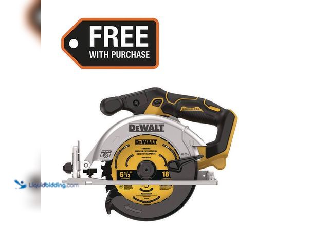 Lot 49-3564737 - Dewalt 20V MAX Cordless Brushless 6-1/2 in. Sidewinder Style Circular Saw (Tool Only), Model # DCS56...