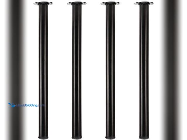 Lot 49-5437636 - QLLY 28 inch Adjustable Metal Desk Legs, Office Table Furniture Leg Set, Set of 4 (Black) [Model: B0...