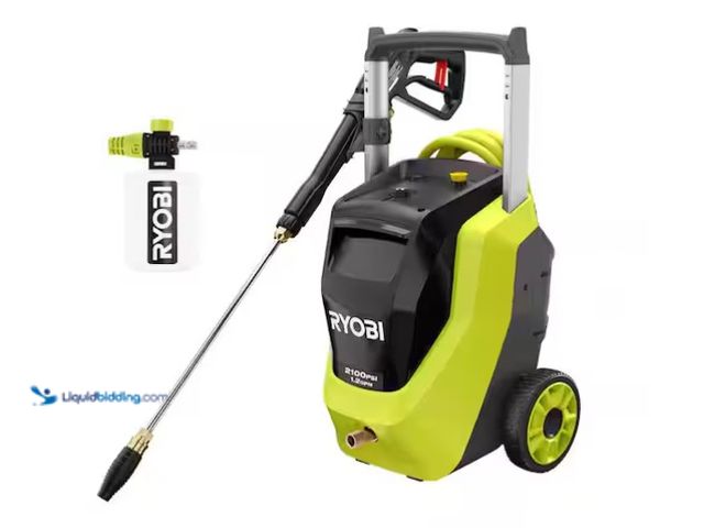 Lot 49-1575725 - RYOBI 2100 PSI 1.2 GPM Cold Water Corded Electric Pressure Washer with Foamer, Model # RY142012, Sli...