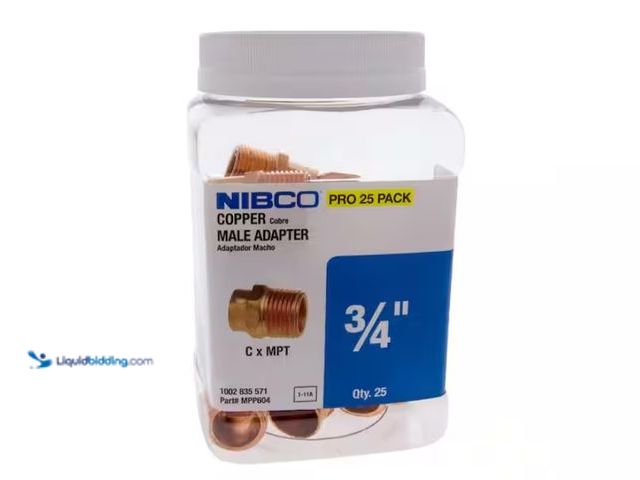 Lot 49-1567583 - (25-Pack) Everbilt 604 3/4 in. x 3/4 in. Wrot Copper Cup X MIP Adapter Pro Pack, Model # MPP604HD34,...