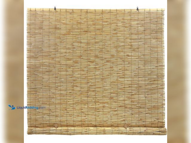 Lot 49-5437775 - Radiance Natural Cordless Light Filtering Bamboo Reed Blind Interior/Exterior Manual Roll-Up Shade 6...