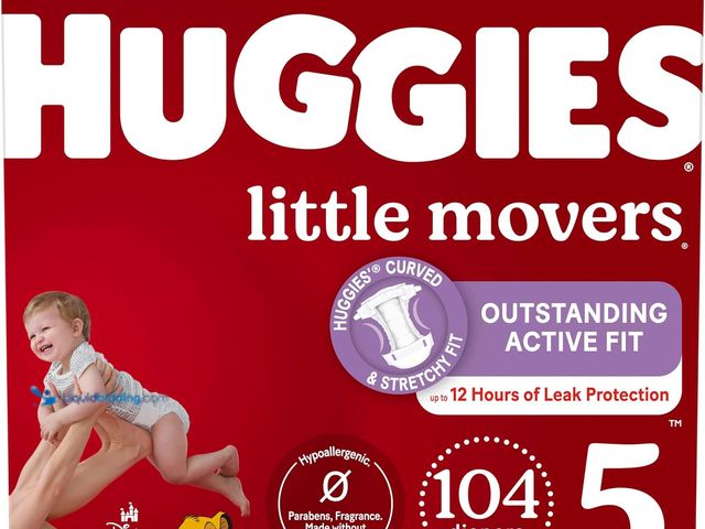 Lot 49-3563861 - Huggies Size 5 Diapers, Little Movers Baby Diapers, Size 5 (27+ lbs), 104 Count, Packaging May Vary....