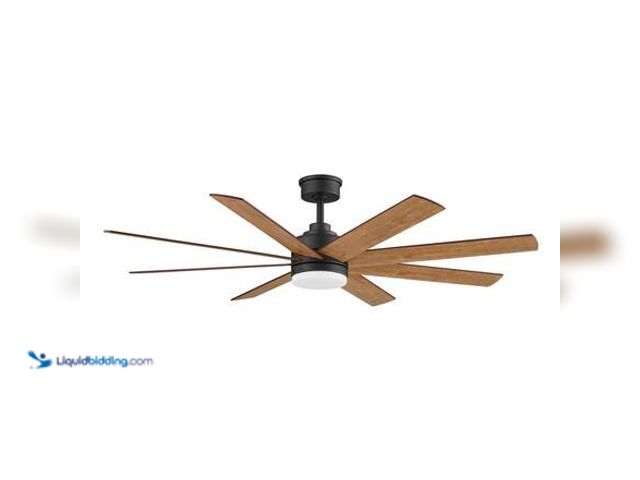 Lot 49-5546362 - Home Decorators Collection Celene II 62 in. Indoor/Outdoor Matte Black Whiskey Barrel Blades Ceiling...