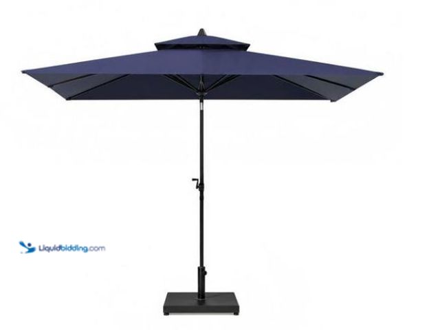 Lot 49-5555318 - Crestlive Products Outdoor Market Umbrella with Base 10 ft. x 6.5 ft. Double Top Patio Umbrella with...