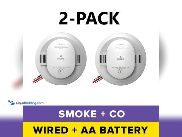 Lot 49-3616515 - (2-Pack) Kidde Hardwired Smoke and Carbon Monoxide Detector with AA Battery Backup, Wireless Interco...