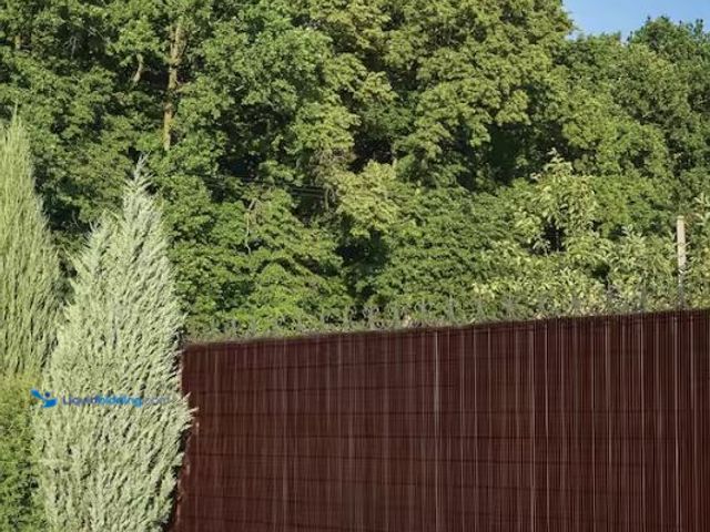 Lot 49-1624632 - 60in x 96in Privacy Screen Artificial Bamboo in Walnut Model # ZHD7-6096WU, Unused, Scuffs and Scrat...