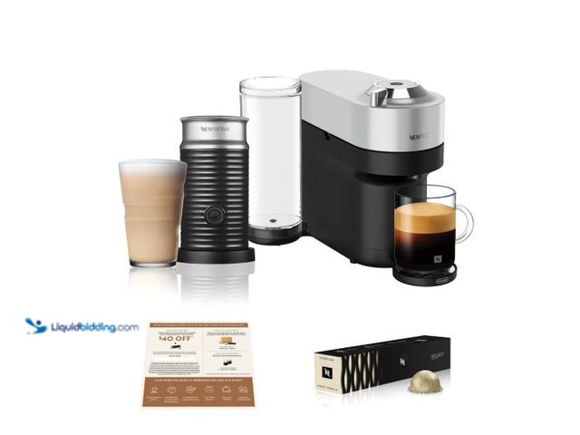 Lot 49-5538937 - Nespresso Vertuo Pop+ Deluxe Coffee Maker with Milk Frother & Coffee Voucher. Item # 990447334. Unus...