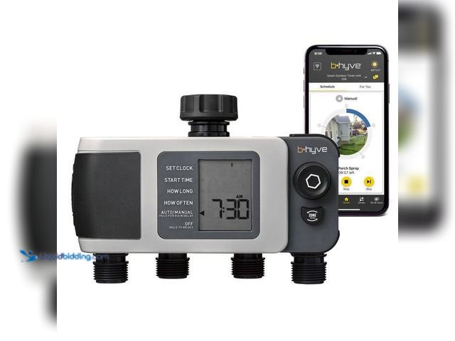 Lot 49-2024471 - Orbit B-hyve XD Bluetooth 4-Outlet Hose Watering Timer Sprinkler Timer. Model # 24634. MSRP $80. Use...