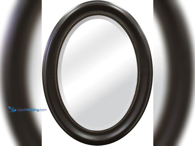 Lot 49-5554327 - 22.5x29.5 Large Wall Mirror, Bronze Oval Mirror with Beaded Detail, Vertical & Horizontal Wall Hangi...