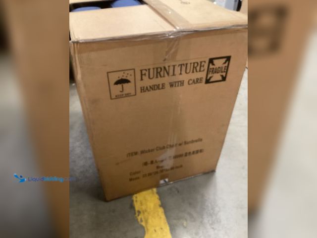 Lot 49-5555412 - Wicker Sectional Left/Right(Universal) with Sunbrella Canvas (Brown) Unused