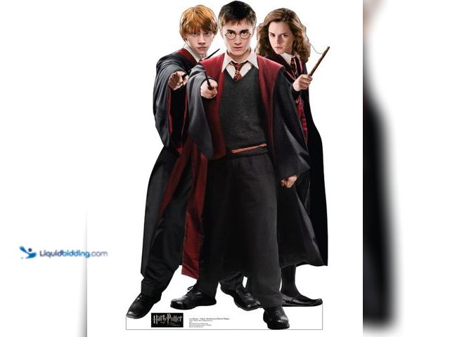 Lot 49-1566989 - Cardboard People Harry, Hermione & Ron in Robes Life Size Cardboard Cutout Standup - Harry Potter an...