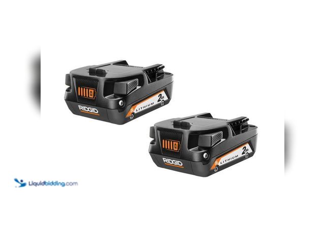 Lot 49-1637956 - (2-PK) RIDGID 18V 2.0Ah Lithium-Ion Battery Batteries, Unused, unable to test. Model #AC8400802-AC84...
