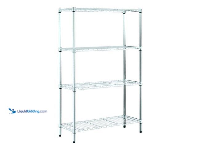 Lot 49-5433948 - HDX
4-Tier Steel Wire Shelving Unit in Chrome (36 in. W x 54 in. H x 14 in. D). Item is Unused