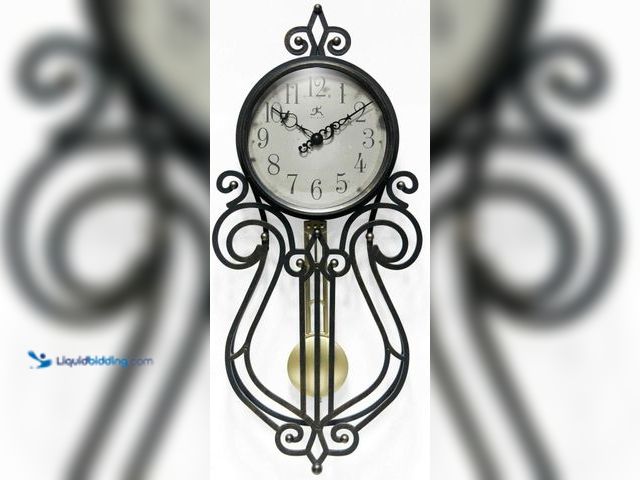 Lot 49-3565144 - Infinity Instruments 20 inch x 9 Inch Classic Traditional Vintage Rustic Farmhouse Pendulum Non-Tick...