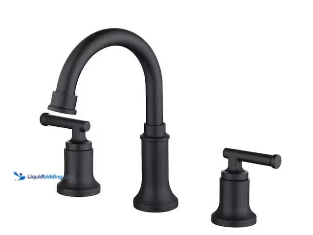 Lot 49-1630883 - Glacier Bay Oswell 8 in. Widespread Double Handle High-Arc Bathroom Faucet in Matte Black, Model # H...