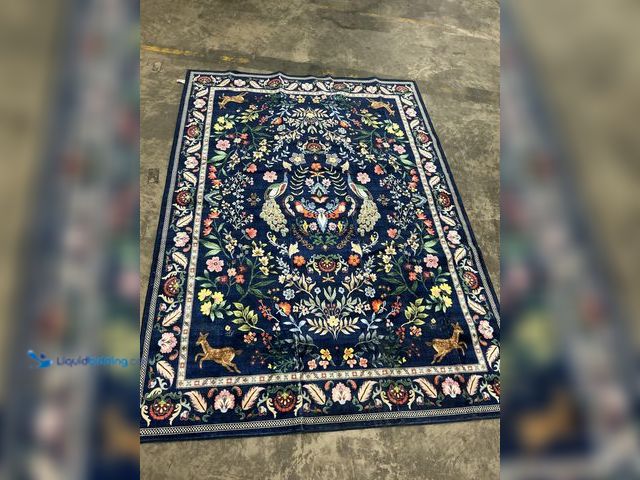 Lot 49-3531298 - 5x7 Blue area rug. Soft and nonslip. Unused.
