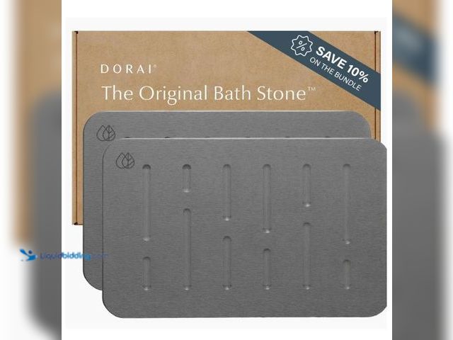 Lot 49-3432105 - Dorai Home Bath Stone Mat 23.6"x15.4" (2-Pack) – Quick-Dry, Non-Slip Diatomite Stone Bath Mat, Rain ...