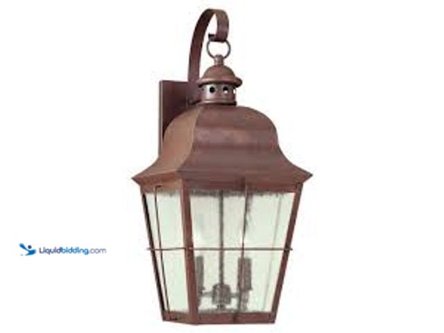 Lot 49-5415008 - Generation Lighting Chatham 2-Light Weathered Copper Outdoor Wall Lantern Sconce. Model # 8463-44. U...
