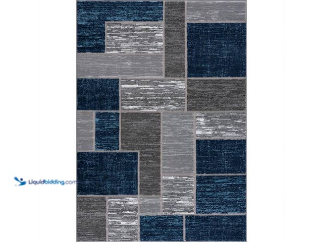 Lot 49-5406213 - Libaiet Verena Blue Geometric 4 ft. x 6 ft. Area Rug, Model # SL973B46 Blue, Unused.