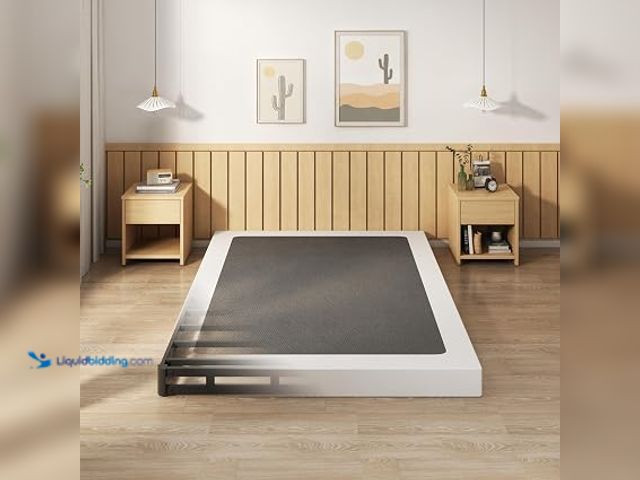Lot 49-2025710 - EMODA 5 Inch Box Spring Full Size Metal Bed Base with Fabric Cover, Model # B0CBS7ZBVW, MSRP $69.99,...