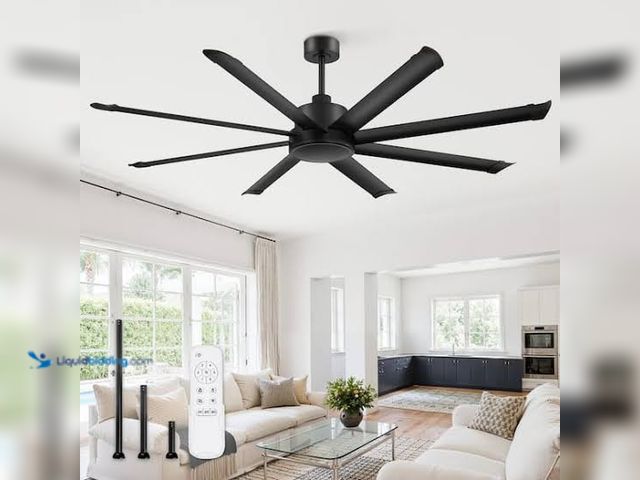 Lot 49-3565041 - HINNIXY
72 in. Standard Black Ceiling Fan with Light and Remote Versatile Decor, Quiet DC Motor, 3C...