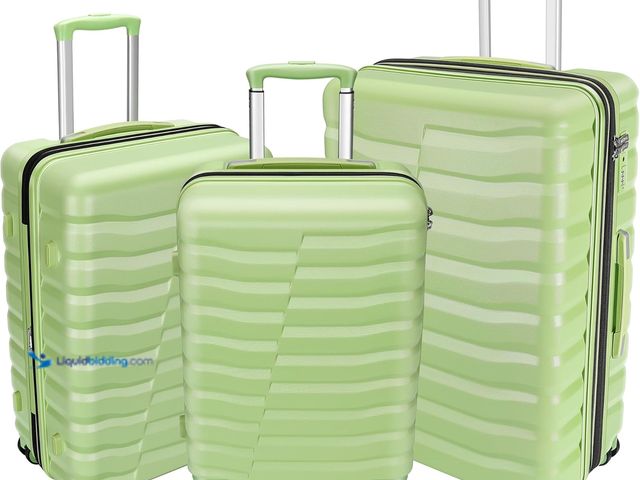 Lot 49-5463634 - Lightweight Luggage with Spinner Wheels & YKK Zipper, 3-Piece Travel Suitcase ABS+PC Hardshell Lugga...