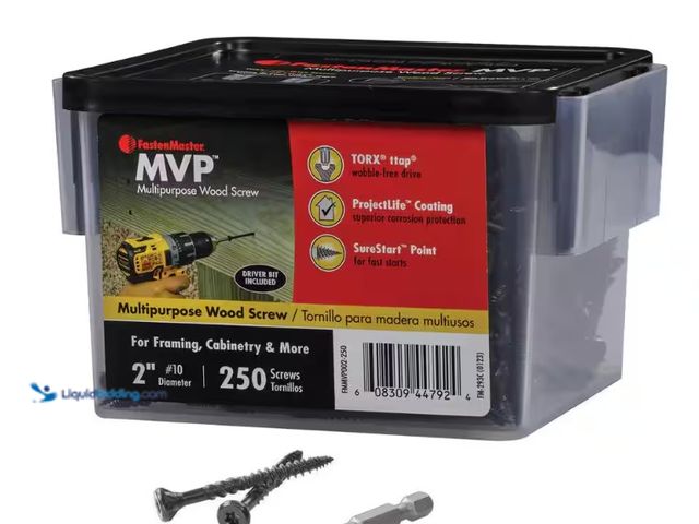 Lot 49-5543719 - FastenMaster
#10 x 2 in. Torx TTAP Drive Suresink Flat Head MVP Multi-Purpose Wood Screw (250-Pack)...