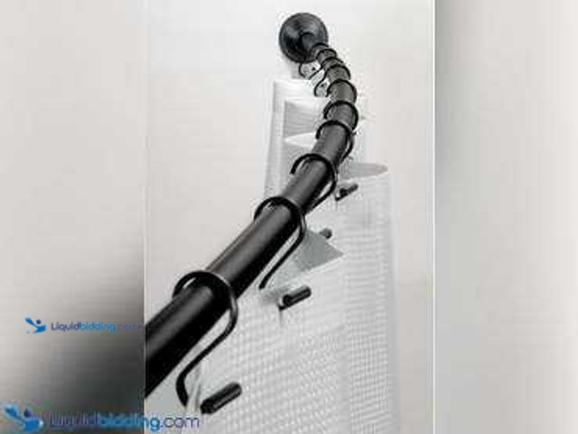 Lot 49-11043 - 1 New IDesign Curved Shower Curtain Rod Metal  iDesign Curved Metal Shower Curtain Rod, Adjustable C...