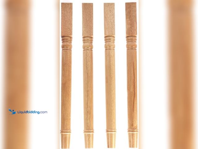 Lot 49-5416554 - 28 inch Furniture Legs 4 Pack Turned Farmhouse Table Legs Set DIY Wood Legs Round Farmhous Legs Repl...