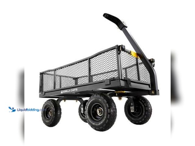 Lot 49-3565358 - GORILLA CARTS
900 lb. Heavy-Duty Steel Utility Garden Cart, 4 cu. ft. Capacity, 10 in. Pneumatic Ti...