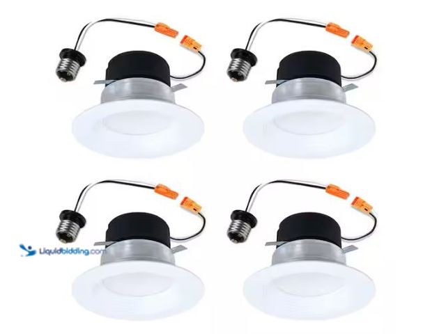 Lot 49-1624731 - HALO LT 4 in. Selectable 5CCT IC Rated Indoor Integrated LED Recessed Light w/ Baffle Trim, 600 Lume...