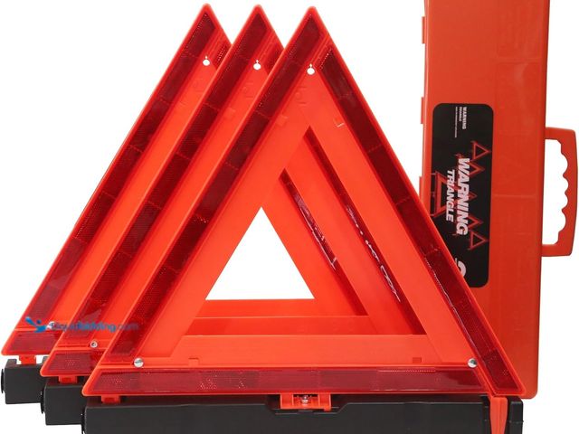 Lot 49-5544074 - WORKKOOL Safety Triangles DOT Approved, Standard Warning Triangles Enmergency Reflector, Emergency T...