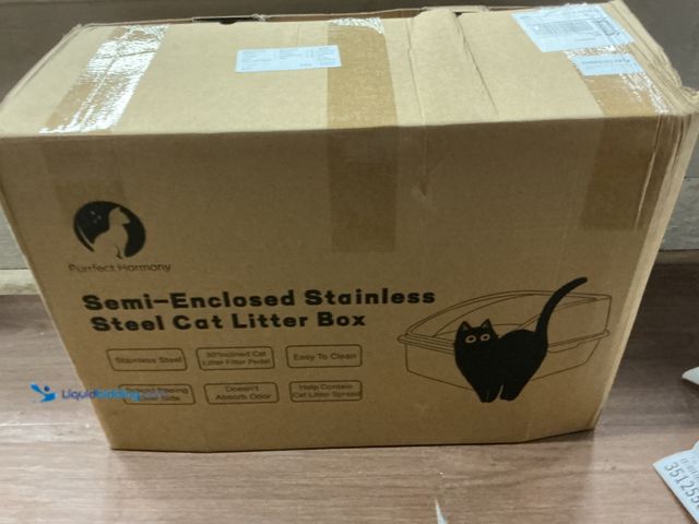 Lot 49-3512558 - Purrfect Harmony Semi- Enclosed Stainless Steel XL Litter Box (New) No Factory Image