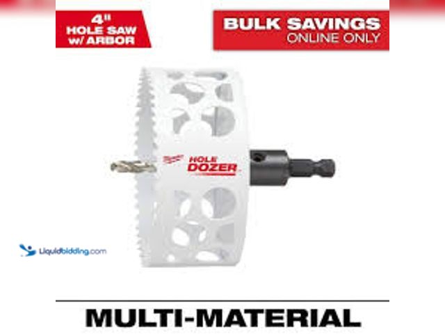 Lot 49-5479108 - Milwaukee 4 in. HOLE DOZER Bi-Metal Hole Saw with 3/8 in. Arbor and Pilot Bit. Model # 49-56-9685 Un...