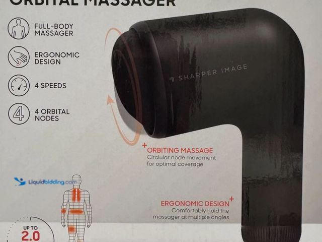 Lot 49-3566911 - Sharper Image 12762 Orbital Massager, Full Body Massager, 4 Speeds, Unused with charger and attachme...