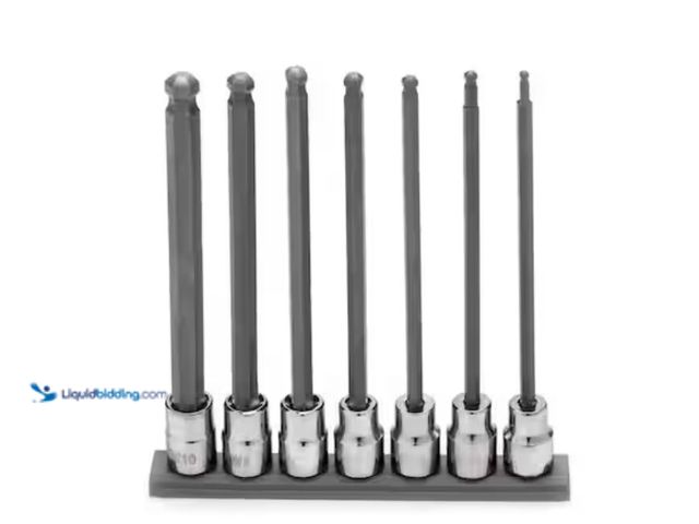 Lot 49-3614347 - Husky Long Ball End Bit Socket Set Metric  (NOTE: Missing ball end bit for 8mm socket.) Model # H3DM...