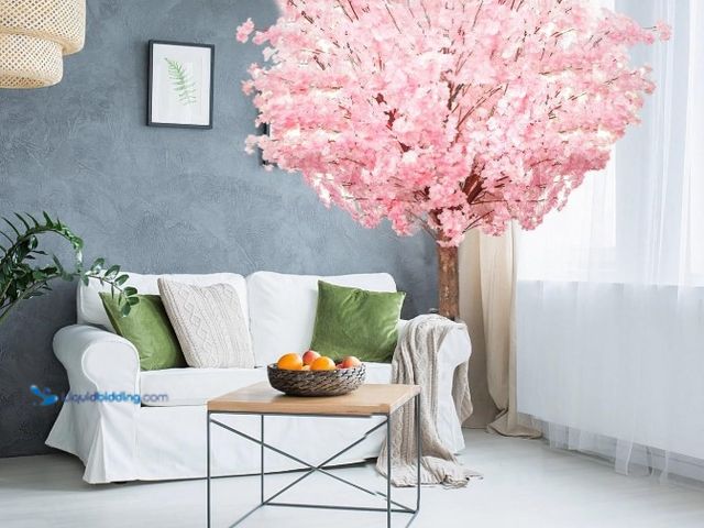 Lot 49-1572228 - Artificial Cherry Blossom Tree - Handmade Pink Fake Cherry Blossom Tree Centerpieces for Wedding Par...
