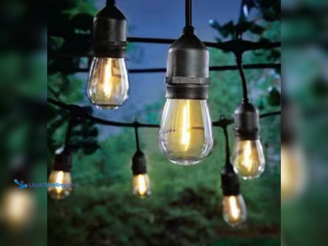 Lot 49-3615821 - Hampton Bay 24-Light 48 ft. Indoor/Outdoor Plug-In Filament LED S14 Edison Bulb String-Light, Model ...