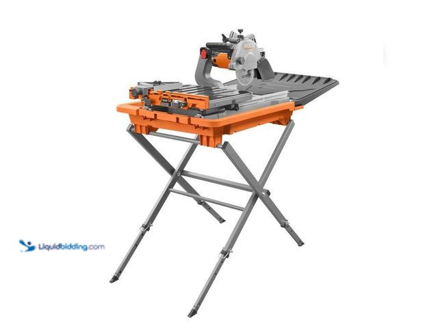 Lot 49-2004222 - RIDGID 12 Amp 8 in. Blade Corded Wet Tile Saw with Extended Rip, Model # R4041S, MSRP $619, unused, ...