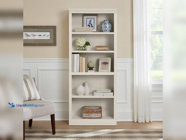 Lot 49-5549716 - StyleWell 71 in. Off White 5-Shelf Classic Bookcase with Adjustable Shelves. Model # HS202006-36WTE....