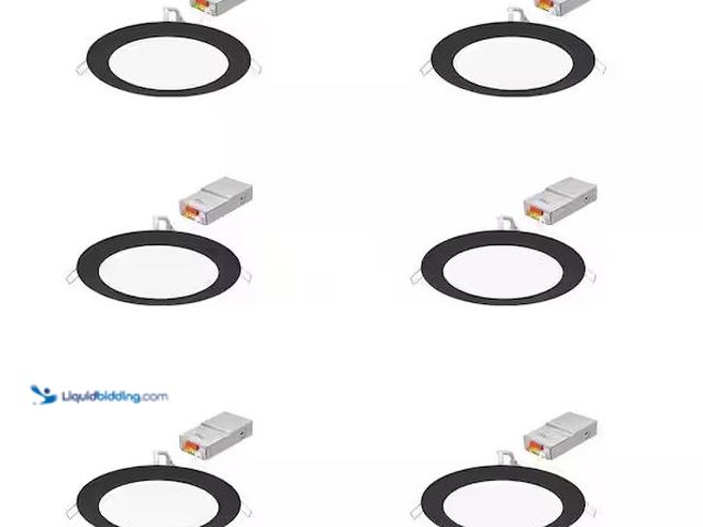 Lot 49-5478320 - Juno
Contractor Select WF6 SWW5 6 in. Selectable CCT Ultra Slim Canless Integrated LED Black Recess...