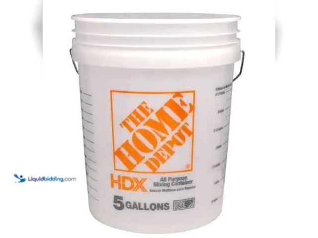 Lot 49-1625219 - Lot of (10) HDX 5 Gallon Natural Paint Bucket, Model # 05GHDXMX, Unused.  Ref#HD0701